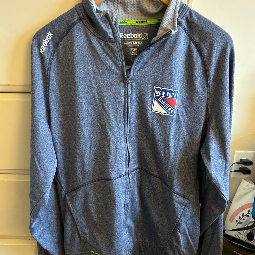 Men’s Reebok New York Rangers Blue Zip Up Hoodie